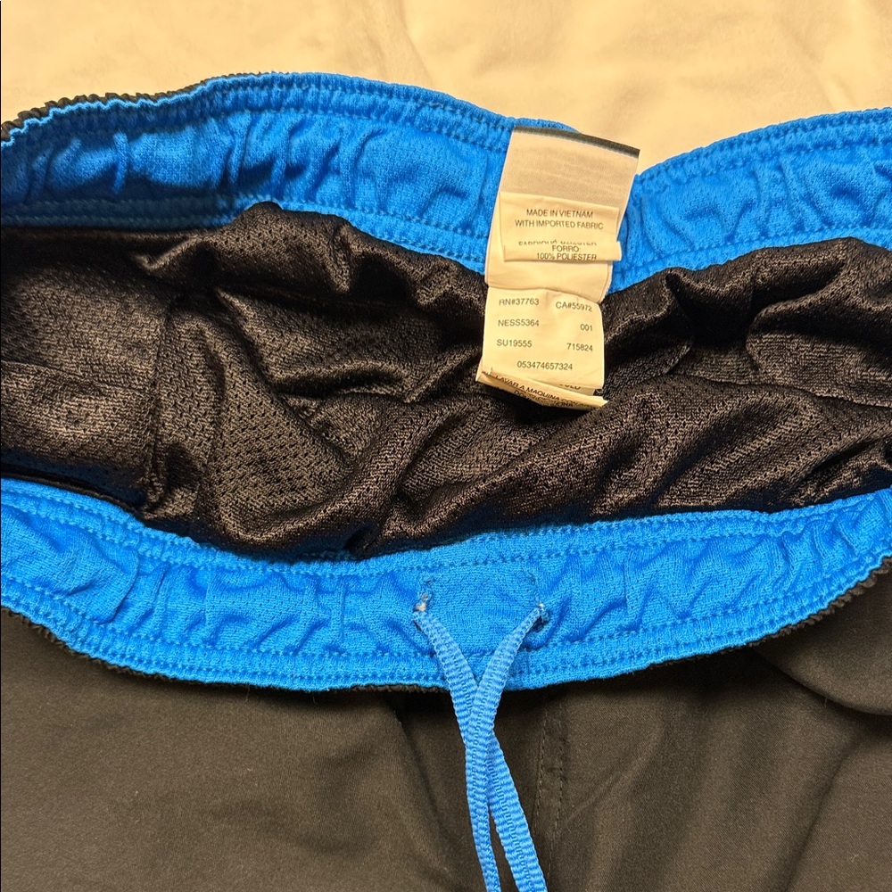 Nike Men's Black and Blue Athletic Shorts swim trunks XLT pockets, elastic waste - Picture 5 of 8